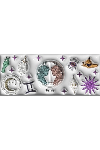 Zodiac Burçlar Figürlü Kupa Bardak İkizler Burcu Beyaz