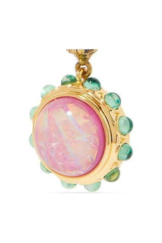 Small Regency Drop Earrings 3x1 Cm, Zarif Sarkılı Küpe Renkli Ve Şık Tasarım Pembe