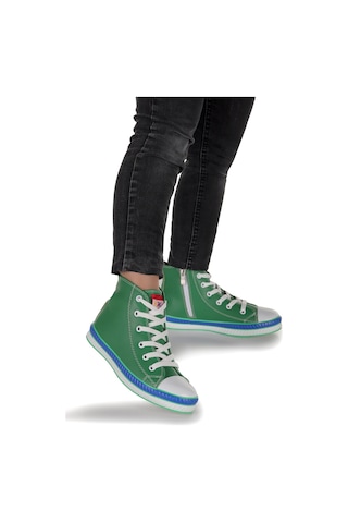 Kiko Kids Pant Günlük Bağcıklı Fermuarlı Erkek Bebek Spor Ayakkabı Yeşil Yeşil