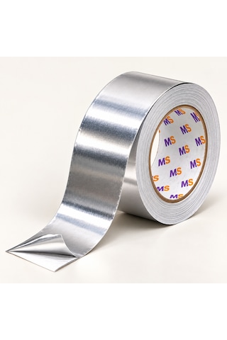 Yapışkanlı Yanmaz Alüminyum Folyo Tamir Bandı 48 Mm X 10 Metre Isıya Dayanıklı Soba Borusu Bantı
