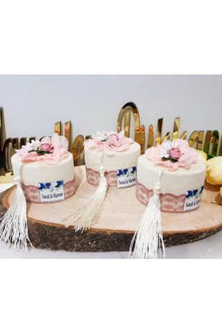 Dantelli Flok Kutu Nikah Şekeri 30 Adet