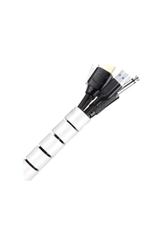 Beyaz Spiral Boru Kablo Kanalı, 1 Mt X 22 Mm, Düzenleyici Ve Toplayıcı