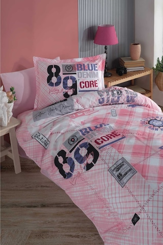 Clasy Tek Kişilik Ranforce Nevresim Takımı Denim Pembe