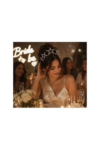 7 Yıldızlı Kristal Taç Gümüş Kaplama Bride Gelin Doğum Günü Saç Aksesuarı