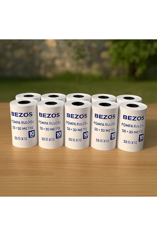 Bezos 58x30 Mm Pompa Rulosu Termal Rulo 10 Paket 100 Adet Nxrlvng