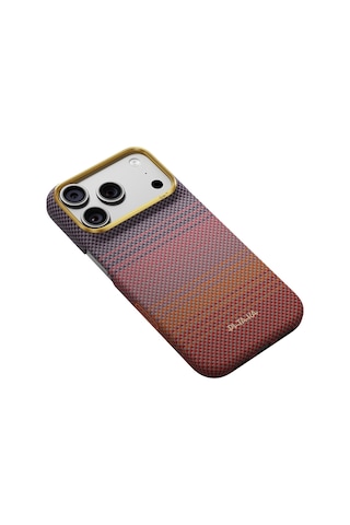 Apple Uyumlu Apple iPhone 18 Pro Kılıf M-safe Özellikli Aramid Fiber Sunset 2.0 California Dream Kapak Kırmızı-mor Kırmızı - Mor