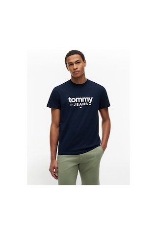 Tommy Hilfiger Tjm Slım Graphıc Tee Ext Erkek Mavi T-shirt - Dm0dm23376