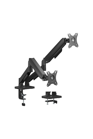 Voltix 17" - 35" Ekranlar İçin, Her Kol 9kg Taşıma Kapasiteli, Vesa Uyumlu, Çift Kol Amortisörlü Monitör Kolu, 2li Monitör Kolu A.Ağaç