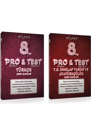 Bilfen Pro&test 8. Sınıf Türkçe - T.c. İnkilap Tarihi Ve Atatürkçülük Soru Bankası 2 Kitap