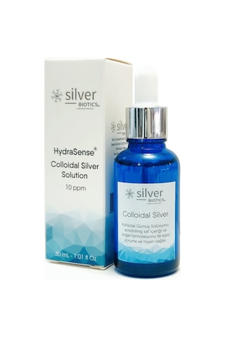 Silverbiotics Gümüş Suyu Cam Damlalık 10Ppm Cam Şişe Hydrasense 30 ML