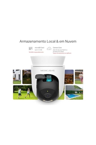Mc510 2k Qhd Dış Mekan Güvenlik Kamerası 360 Görüş Renkli Gece Görüşü Akıllı Takip Ip65 Hava Koşullarına Dayanıklı Microsd & Bulut Depolama Smartthings, Google Home, Alexa