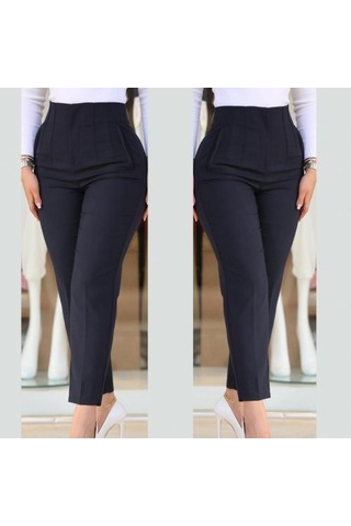 Veraura Lifestyle Kadın Üste Oturan Paçası Bilek Üzerinde Biten Krep Kumaş Kumaş Pantolon 36 S - 50 5xl Siyah