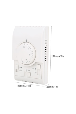 Yaozixa Duvar Tipi Mekanik Sıcaklık Kontrolörü, Merkezi Klima Termostatı, 10-30 C Aralığı, Ac220v, Fan Ve Valf Otomatik Kontrolü