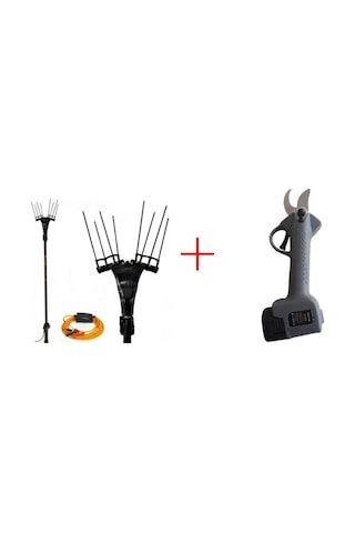Sp555 Zeytin Hasat Makinası + Dakkın Sc8611 Akülü Budama Makas Set