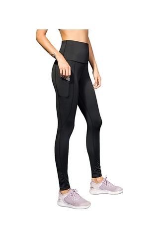 Fastbuy Yüksek Bel Yoga Pantolonu - Yan Cep, Esnek, Nefes Alabilen Spor Taytı Siyah Siyah