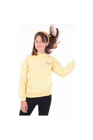Toontoy Kids Toontoy Kız Çocuk Baskılı Sweatshirt Sarı
