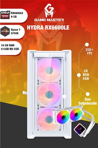 Gm Game Master Hydra R7-5700X 16 GB 512 GB M.2 SSD RX6600LE Masaüstü Oyuncu Bilgisayarı