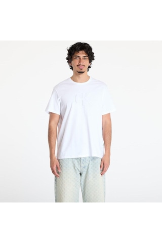 Calvin Klein Erkek Bisiklet Yaka Kısa Kol Slim Fit Ck Yaz Desen Beyaz T-shirt Lv04rc824g-yaa-8517 Beyaz