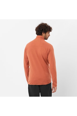 Salomon Essentıal Lıghtwarm Erkek Tam Fermuar Polar Baked Clay Lc2224600 Turuncu