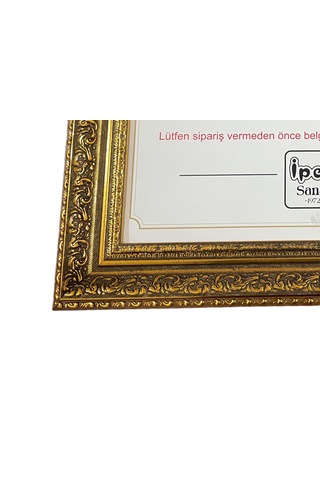 Diploma Çerçevesi Gold Varaklı 25x35,3 Ebatında - Hakiki Camlı