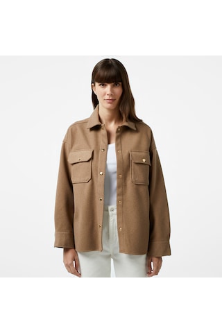 Nautica Kadın Kahverengi Regular Fit Gömlek Düz 47w507t Kahverengi