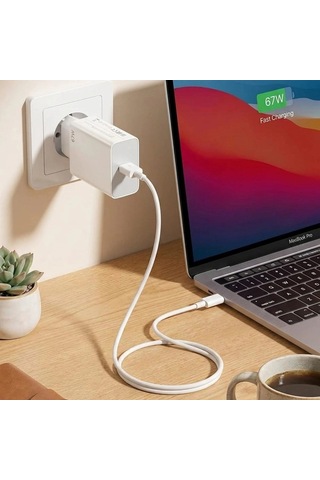 Buffer 67w Hızlı Şarj Adaptörü Usb To Type-c Pd Destekli, Akıllı Hızlı Şarj Başlığı, Güvenli Güç