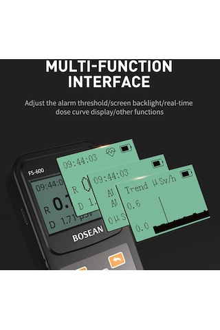 Bosean Fs-600 Nükleer Radyasyon Dedektörü Geiger Sayacı X-ışını Beta Gama Test Cihazı Gm Sayacı Doz Hızı Gerçek Zamanlı Dozimetre