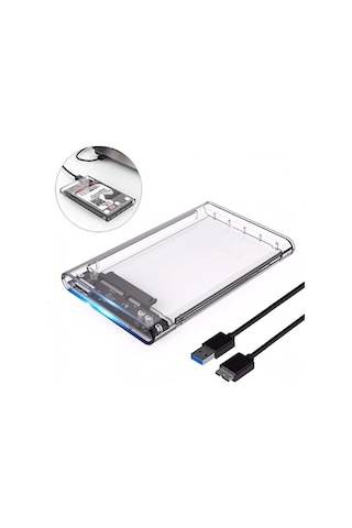 Transparan 2.5 İnç Sata Usb 3.0 Harddisk Kutusu Notebook Ssd İçin