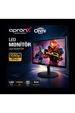 Apx-nw22 22 İnç Led Monitör 1080p Vga Hdmı Girişli