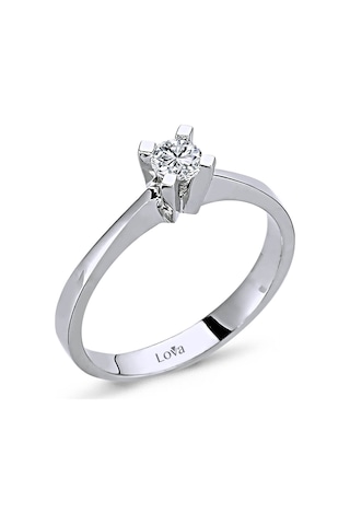 Lova E Renk 0,19 Karat Pırlanta Tektaş Yüzük - 1030089