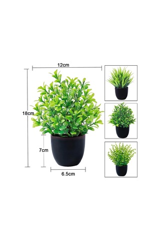 4 Paket Küçük Sahte Bitkiler Plastik Mini Yapay Saksı Bitkileri Masa Raf Banyo Ofis Ev Süslemeleri Diğer