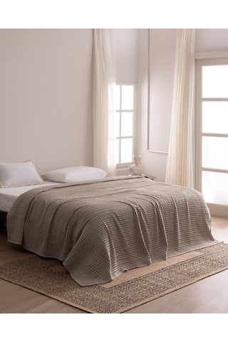 Madame Coco Lavrice Tek Kişilik Pamuklu Bambu Pike - Bej 8684427333600 Çok Renkli