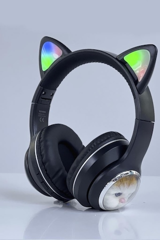 Torima HD11 Sevimli Kedi Karükatür Bluetooth 5.3 Kulak Üstü Kulaklık