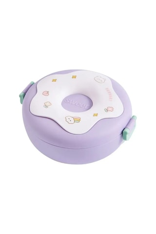 Kangvka 3 Bölmeli Çocuk Yemek Kutusu, Kaçırmaz Kapaklı Plastik Mutfak Gereci, Okul-piknik İçin Taze Yemek Saklama Kutusu Mor