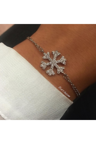 Glorria-Glorria Gümüş Kar Tanesi Bileklik
