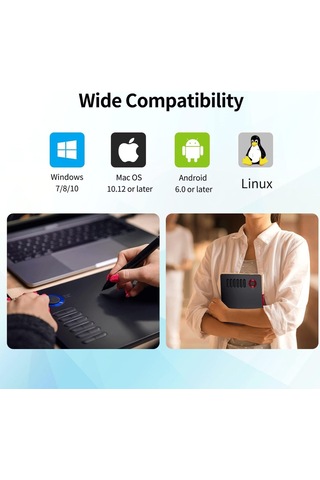 A15 Pro 10x6 İnç Profesyonel Grafik Tablet, 16384 Yüksek Seviye Basınç Hassasiyetli Profesyonel 5080 Lpı Grafik Tas