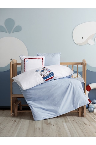 Cotton Box Punch Nakışlı Bebek Nevresim Takımı Miniyo Mavi