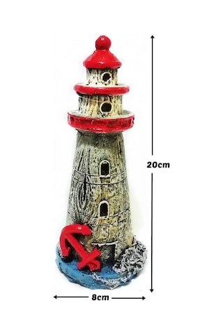 Çapalı Deniz Feneri Akvaryum Dekoru 20 CM Pembe