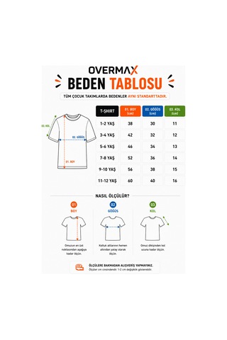 Overmax Çocuk Basic Tişört Baskısız Düz Kısa Kollu Unisex Günlük T-shirt 1-12 Yaş Beyaz - 903023229 Beyaz