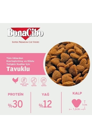 BonaCibo Adult Cat Light Sterilised Kısırlaştırılmış Yetişkin Kedi Maması 5 KG