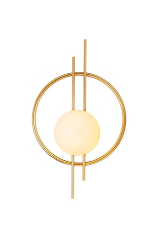 Glop Camlı Modern Ampüllü Aplik Gold Çok Renkli