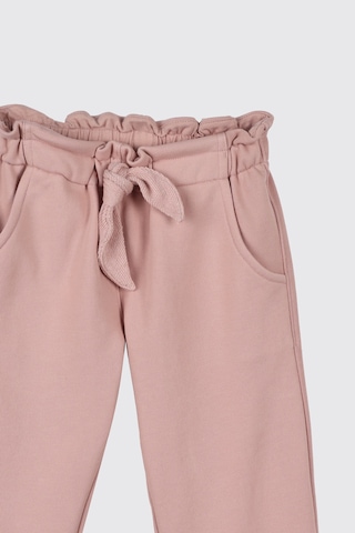 Panço Kız Çocuk Örme Pantolon Pembe