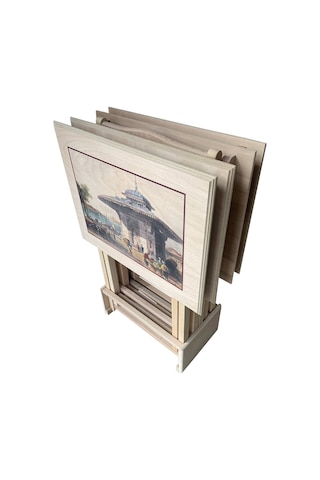 Simitçi Resimli 4'lü Çanta Sehpa Ham&boyasız&cilasız