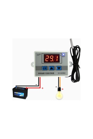Hombey Dijital Sıcaklık Kontrol Cihazı Xh-w3002 -0.1 Derece Hassasiyetli, 24v, Ekranlı Isı Kontrolörü