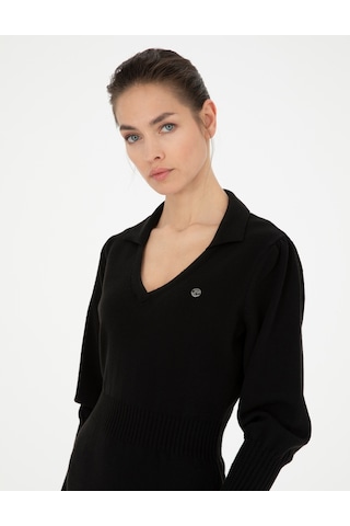 Pierre Cardin Kadın Siyah Elbise Triko 50280227-vr046 Siyah