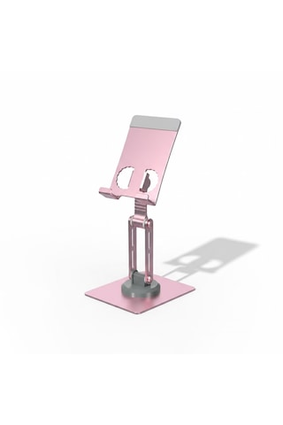 Microcase 360 Döner Başlıklı Alüminyum Katlanabilir Masaüstü Telefon Standı Al5414 Pembe