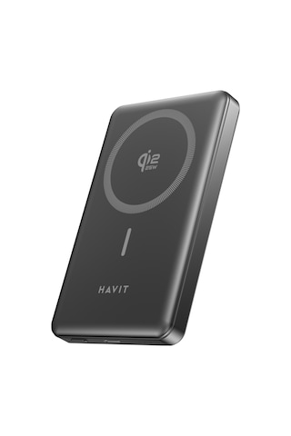 Havit Pb5203 Pro 10.000mah Qi2 Magsafe Powerbank - 25w Hızlı Şarj, Alüminyum Kasa Siyah