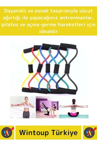 Premium Fitness Aerobik Pilates Jimnastik Egzersiz Spor Kas Açma-germe Güçlenme Body Direnç Lastiği Çok Renkli