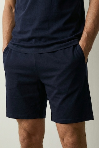 Elemge Pamuk Elastan Süprem Erkek Pijama Takımı Şort & T-shirt Rahat Kalıp Lacivert Cep İnce Compact Penye