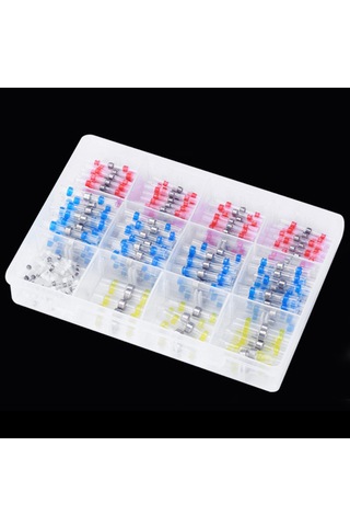 Aubyhe Su Geçirmez Kaynaklı Isı Daraltmalı Bağlantı Terminaleği Seti 400 Adet Kırmızı:40, Mavi:40, Beyaz:30, Sarı:15, Siyah:275 Kutulu